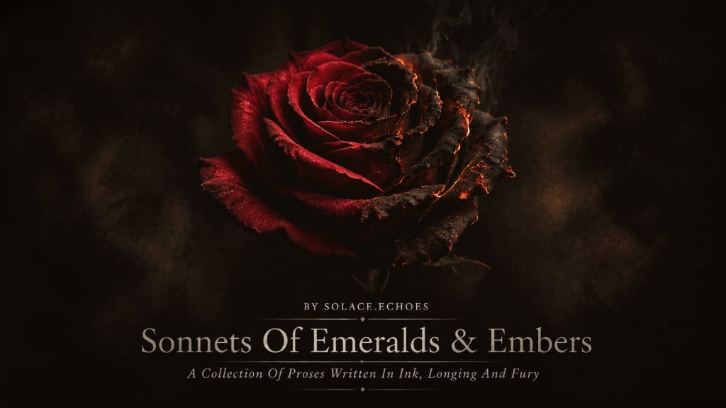 A crimson rose in smoke and embers
